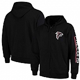 Men's Atlanta Falcons G III Sports by Carl Banks Post Route Full Zip Hoodie Black,baseball caps,new era cap wholesale,wholesale hats